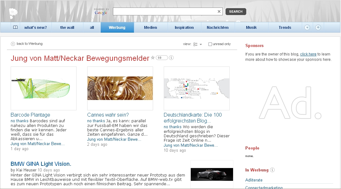 Feedly Ansicht