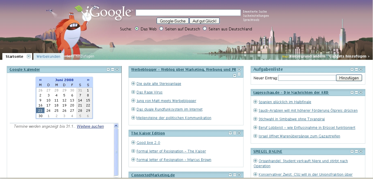 iGoogle Ansicht