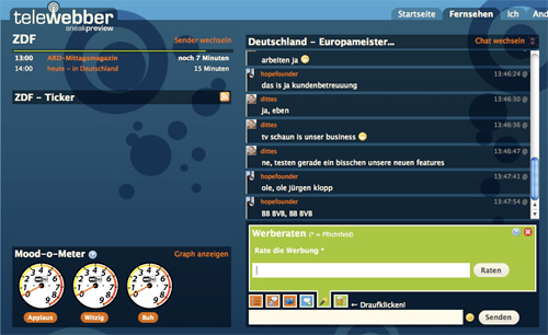 Screenshot aus dem Angebot von Telewebber