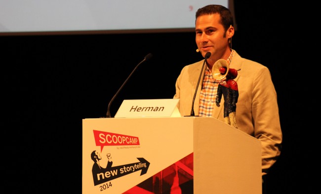 Internationale Speaker auf dem Scoopcamp 2014: Burt Herman (Bild: Tobias Schwarz/Netzpiloten, CC BY 4.0)