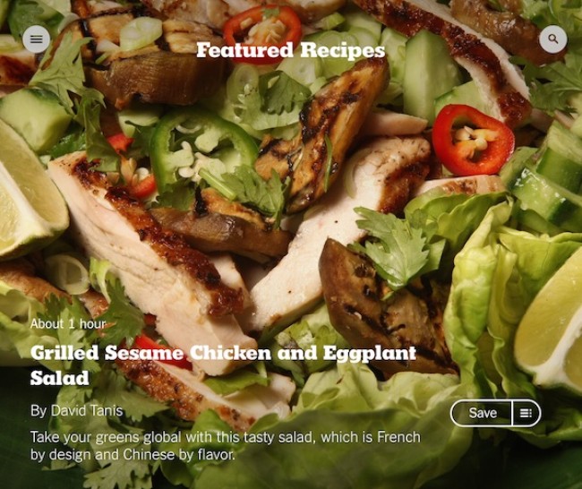 Cooking App der New Yotk Times auf dem iPad