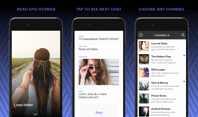 Literatur-App Hooked für das iPhone