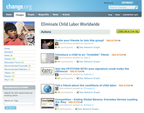 Screenshot von change.org