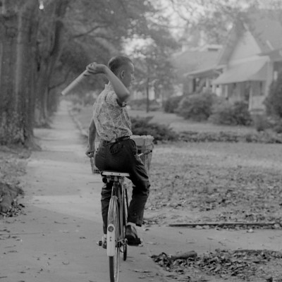 Paperboy in 1963 (image (adapted) by Joyner Library at East Carolina University)