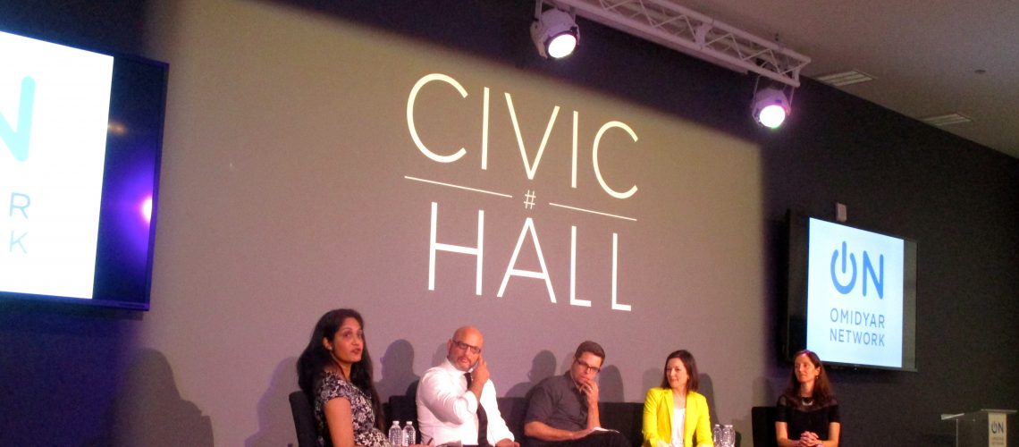 Building the Business of Civic Tech at Civic Hall, April 2015 (adapted) (Image by Daniel X. O'Neil [CC BY 2.9] via Flickr]