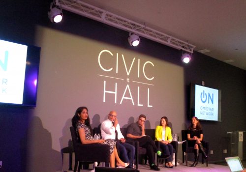 Building the Business of Civic Tech at Civic Hall, April 2015 (adapted) (Image by Daniel X. O'Neil [CC BY 2.9] via Flickr]