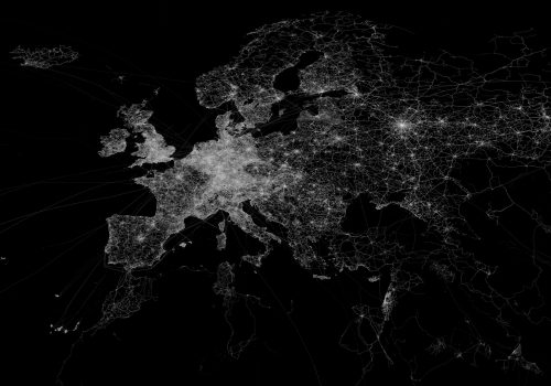 OpenStreetMap GPS trace density in and near Europe (adapted) (Image by Eric Fischer [CC BY 2.0] via Flickr)