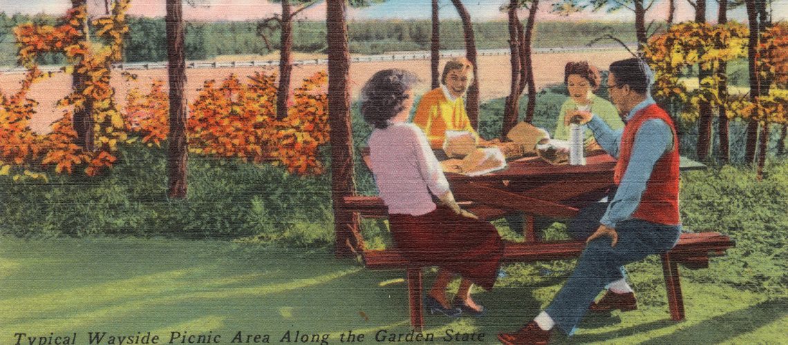 Typical wayside picnic area along the Garden State Parkway of New Jersey (adapted) (Image by Boston Public Library [CC BY 2.0] via Flickr)
