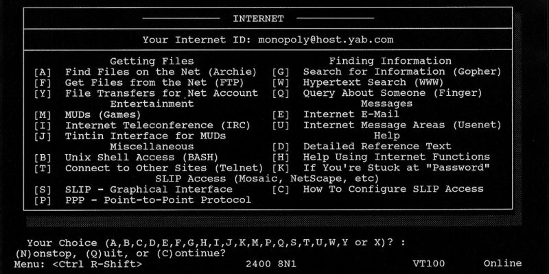 19941995 Flatland BBS Menu Screen (adapted) (Image by Tim Patterson Folgen [CC BY-SA 2.0] via flickr)