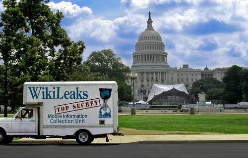 wikileaks truck capitol hill (adapted) (Image by Wikileaks Mobile Information Collection Unit [CC BY 2.0] via flickr)