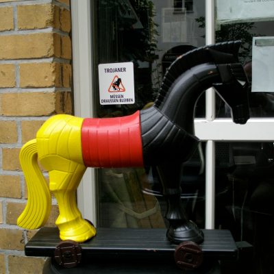 Troians keep out! (adapted) (Image by Martin aka Maha [CC BY-SA 2.0] via Flickr)