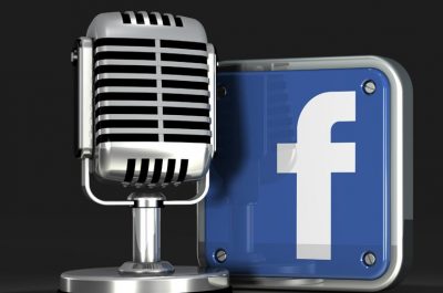 Microphone and Facebook Logo (adapted) (Image by C_osett [CC0 Public Domain] via flickr)