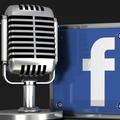 Microphone and Facebook Logo (adapted) (Image by C_osett [CC0 Public Domain] via flickr)