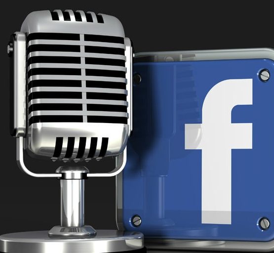 Microphone and Facebook Logo (adapted) (Image by C_osett [CC0 Public Domain] via flickr)