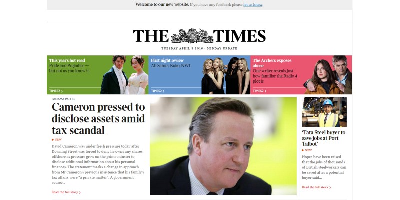 Screenshot The Times