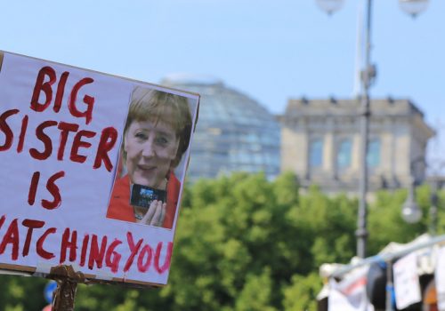 Big Sister is Watching You - Stop Watching Us, Berlin, 27.07.2013 (adapted) (Image by mw238 [CC BY-SA 2.0] via Flickr)