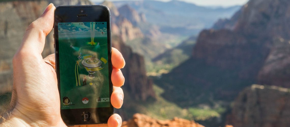 Pokemon Gym at the peak of Zion Observation Point (adapted) (Image by Tydence Davis [CC BY 2.0] via flickr)