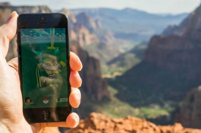 Pokemon Gym at the peak of Zion Observation Point (adapted) (Image by Tydence Davis [CC BY 2.0] via flickr)