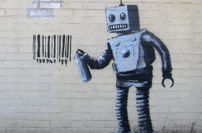 Banksy NYC, Coney Island, Robot (adapted) (Image by Scott Lynch [CC BY-SA 2.0] via Flickr)