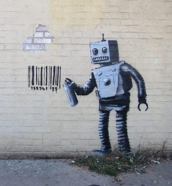 Banksy NYC, Coney Island, Robot (adapted) (Image by Scott Lynch [CC BY-SA 2.0] via Flickr)