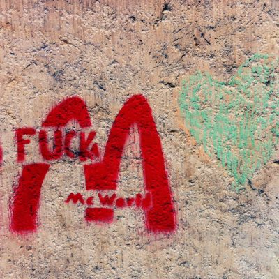 Love & Hate - #graffiti #stencil #crayon #heart #mcdonalds (adapted) (Image by spoxx [CC BY-SA 20] via flickr)