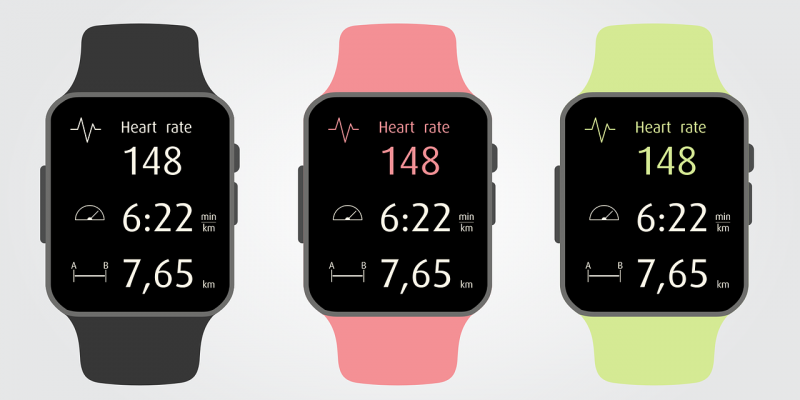 Fitness-Armband, rot, grün, schwarz, Vektorgrafik