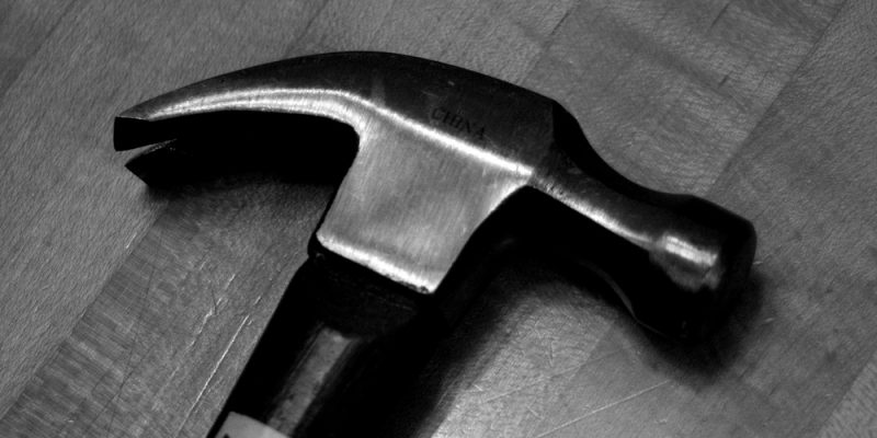 B&W Hammer (adapted) (Image by Justin Baeder [CC BY 2.0] via Flickr)