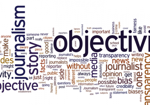 Objectivity in Journalism Wordle (adapted) (Image by Spot Us [CC BY-SA 2.0] via Flickr)