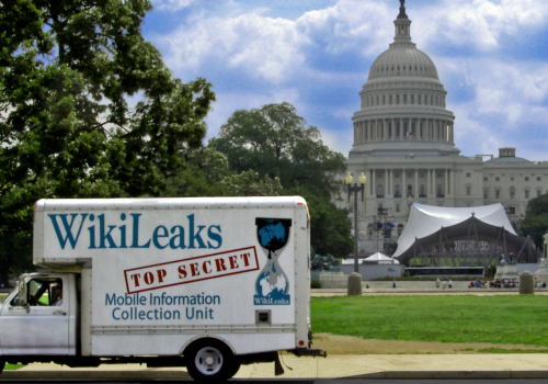 wikileaks truck capitol hill (adapted) (Image by Wikileaks Mobile Information Collection Unit [CC BY 2.0] via Flickr)