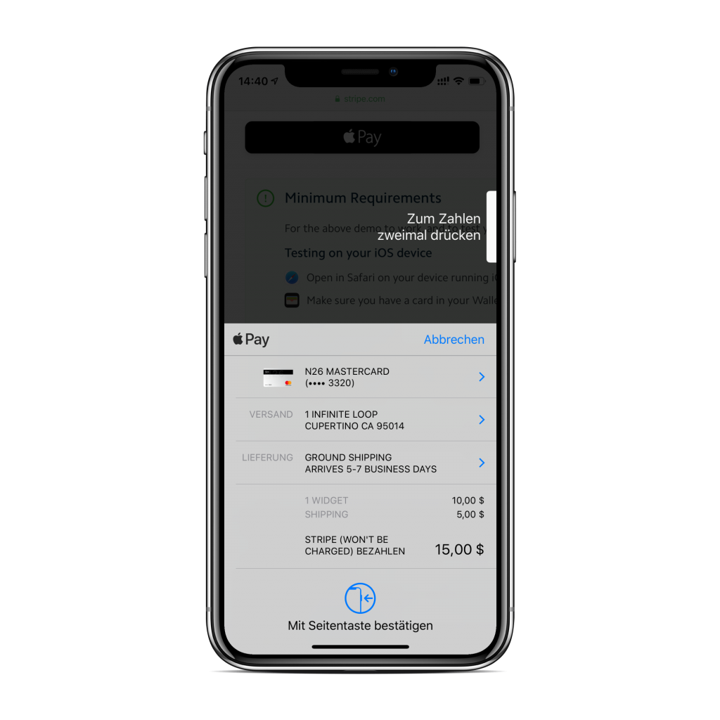 Apple Pay bezahlen im Internet