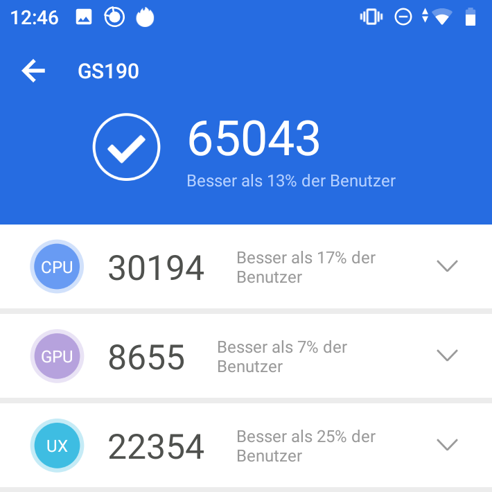 AnTuTu-Benchmarktest, GS190, Screenshot
