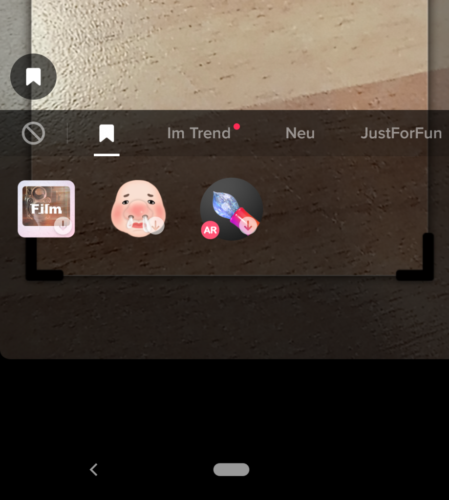 Effekte in den Favoriten Speichern / Screenshot aus TikTok