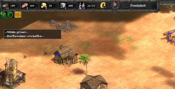 Screenshot aus Age of Empires 2. Zu sehen ist ein Teil des Interfaces. Screenshot von Moritz Stoll