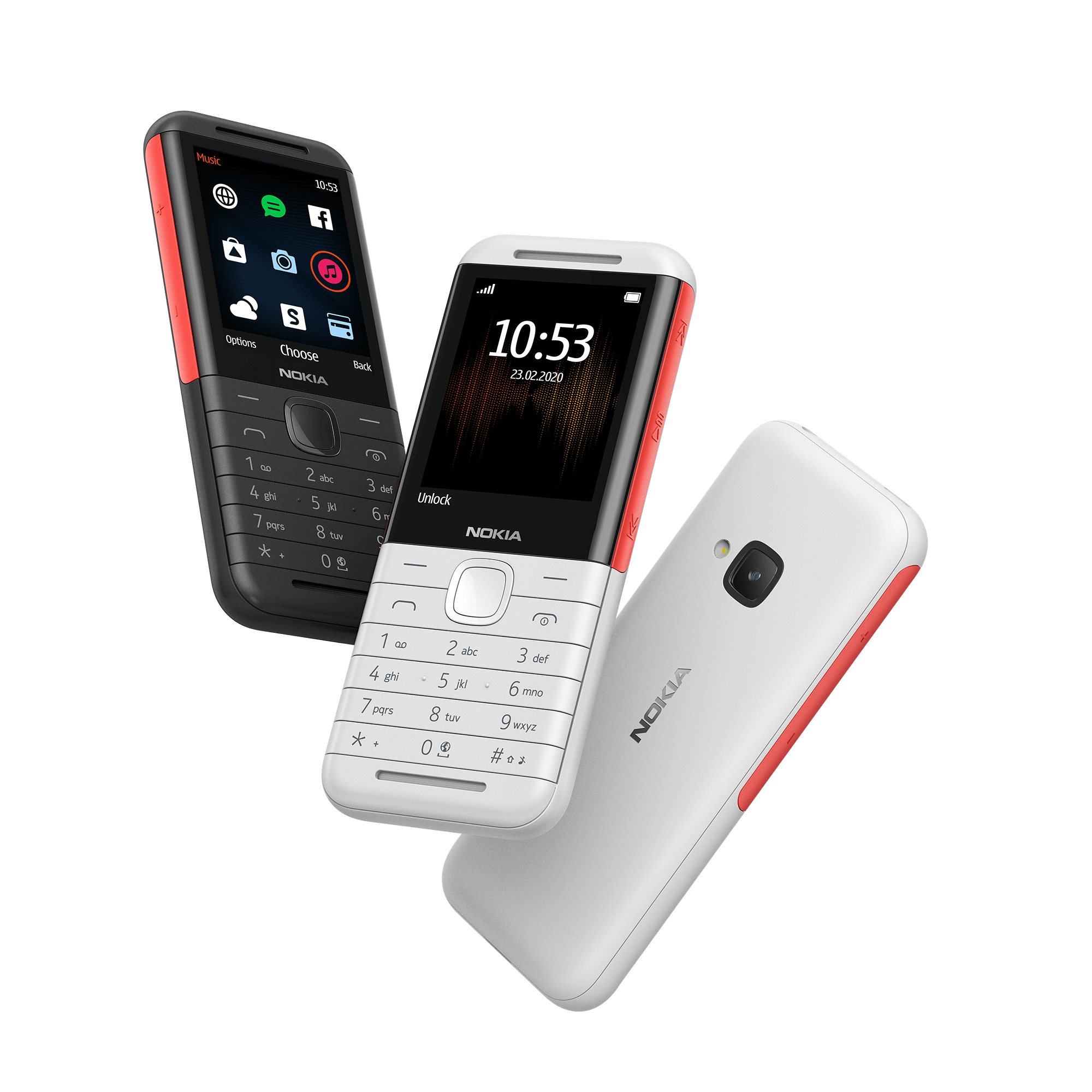 Nokia 5310 Schwarz-Rot und Weiß-Rot