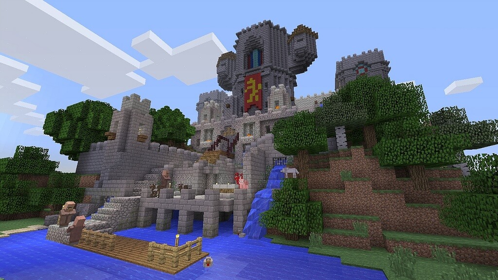 Eine Burg im Spiel Minecraft