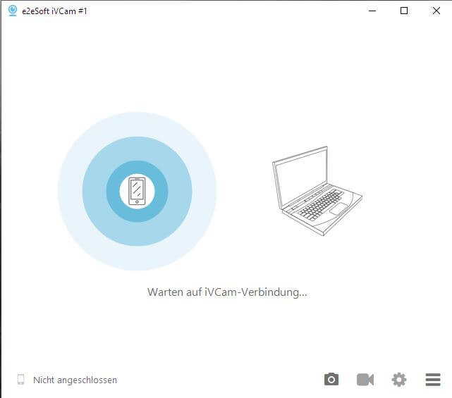 iVCam Screenshot Desktop Anwendung