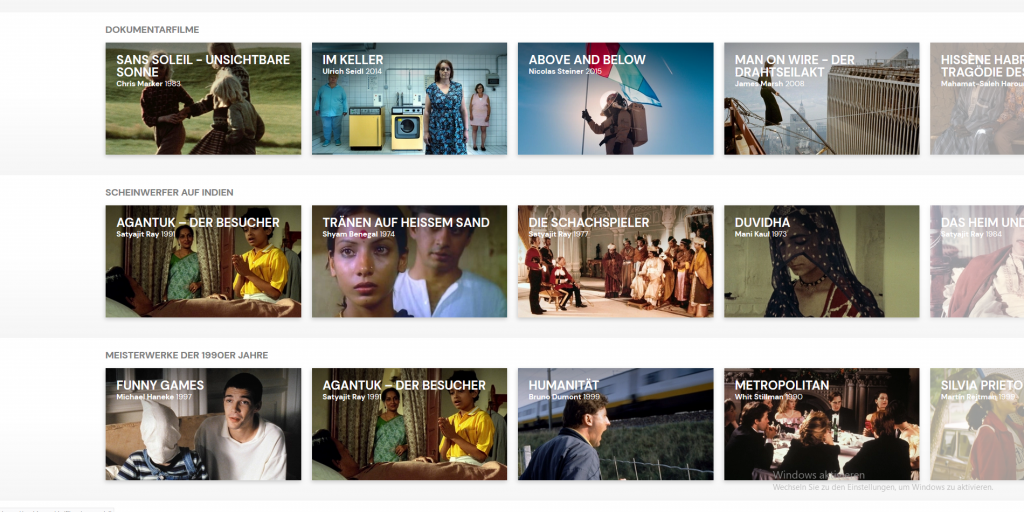 Mubi als alternativer Streaming Service.