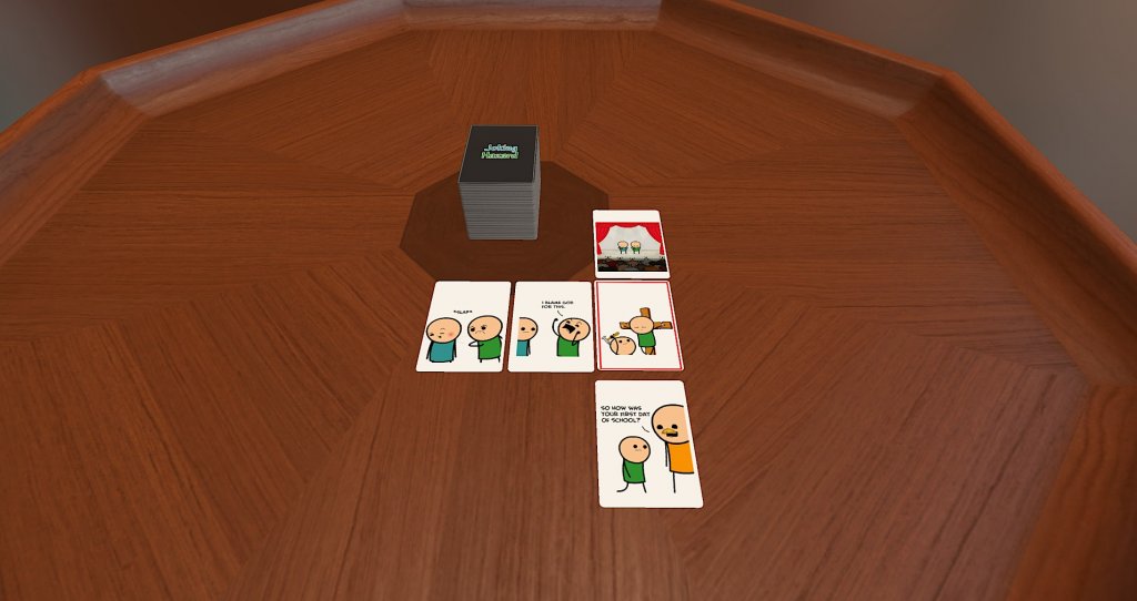 Das Bild zeigt Joking Hazard eine der besten Mods für den Tabletop Simulator