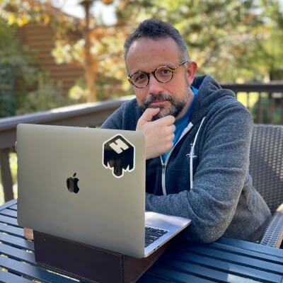 Phil Libin vor Laptop