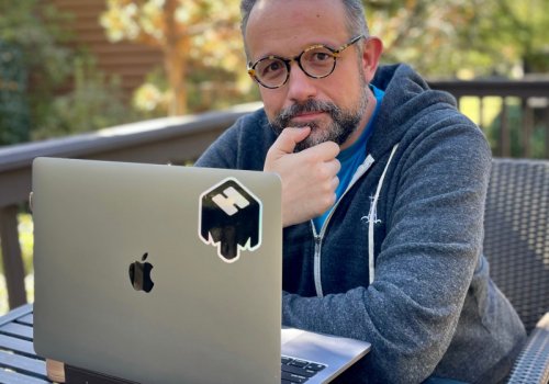 Phil Libin vor Laptop