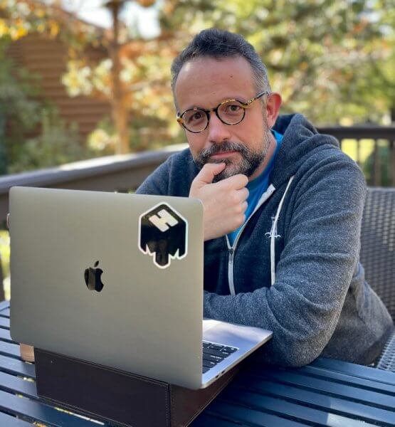 Phil Libin vor Laptop