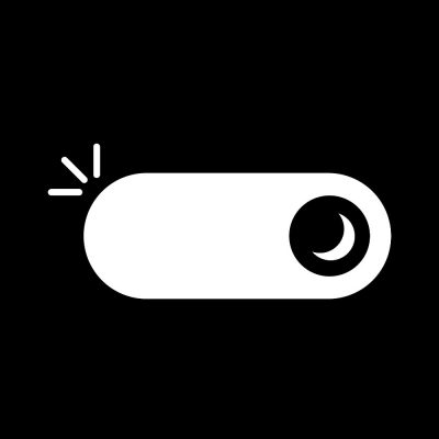 Dark Mode Icon in weiß auf schwarzem Hintergrund