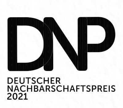 Deutscher Nachbarschaftspreis 2021 Logo Schwarz auf weißem Hintergrund