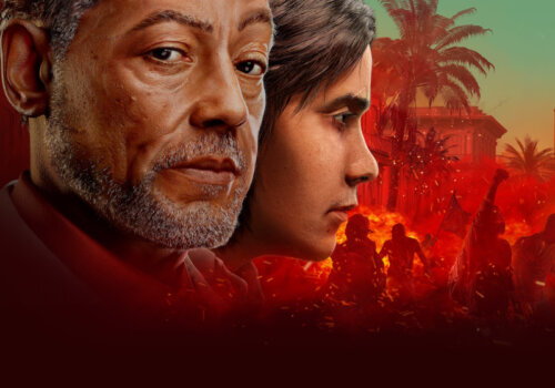 Ubisoft und die Faszination „Game as a Service“:Far Cry 6 Cover mit Gesichtern von Vater und Sohn aus dem Spiel.