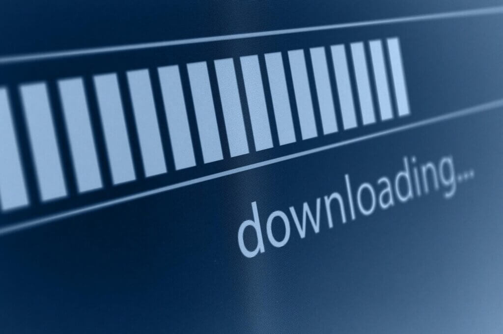 Ein sich füllender Downloadbalken