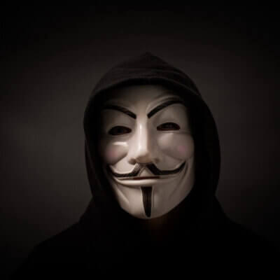 Guy-Fawkes-Maske von Anonymous-Hackern