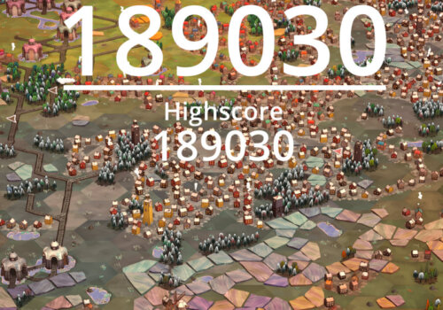 Endbildschirm bei Dorfromantik, der einen Highscore von 189030 zeigt.