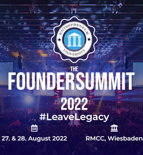 Banner des Founder Summit 2022, der am 27. und 28. August stattfindet.