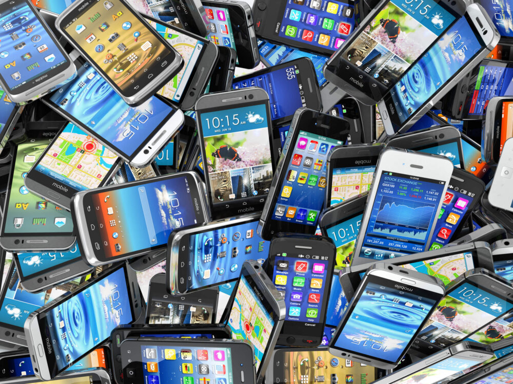 Berg an alten Smartphones