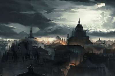 Beitragsbild Die besten Soulslikes: Artwork aus Steelrising. Ausblick von Paris in einer düsteren Atmosphäre.